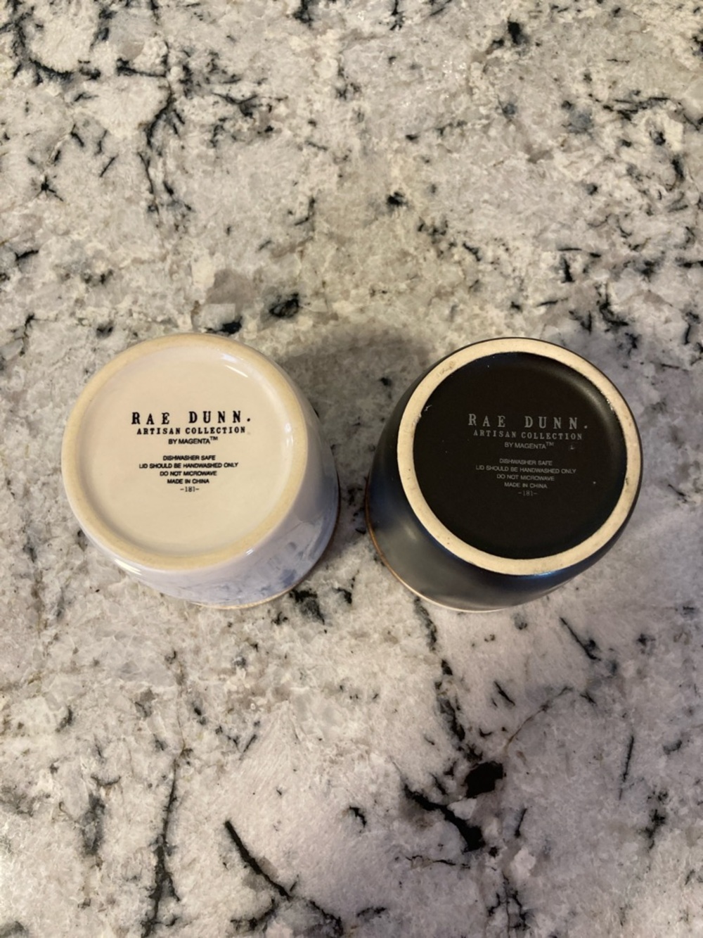 Rae Dunn Salt & Pepper Cellar Set, Ceramic - White & Black - Picture 7 of 8